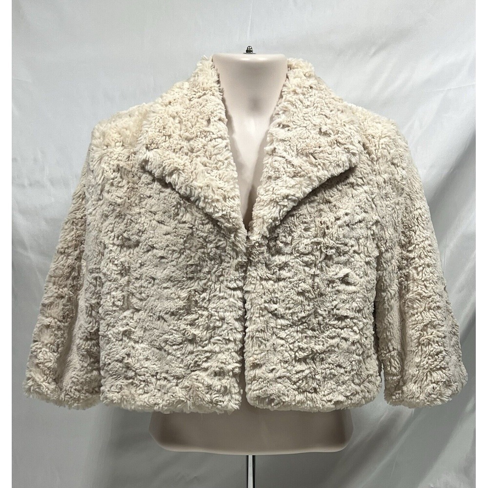 Jennifer Lopez Girls Faux Fur  Short  Coat Short Sleeve Jacket‎ Size M